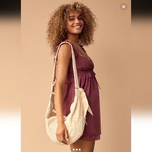 American Eagle Eyelet Slouchy Hobo Bag